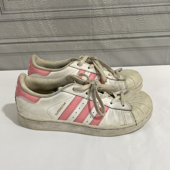 Adidas Pink Stripe Superstar Shoes - Picture 6 of 8